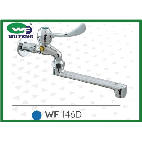 Vòi Rửa Chén Lạnh Gắn Tường Xoay 360 Độ WuFeng WF-146D – Đồng Mạ Crom Cao Cấp