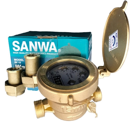 ⏱️ Đồng Hồ Nước Sanwa DN15 (SV15) ren 21 – Chính Xác – Bền Bỉ – Nhập Khẩu Thái Lan