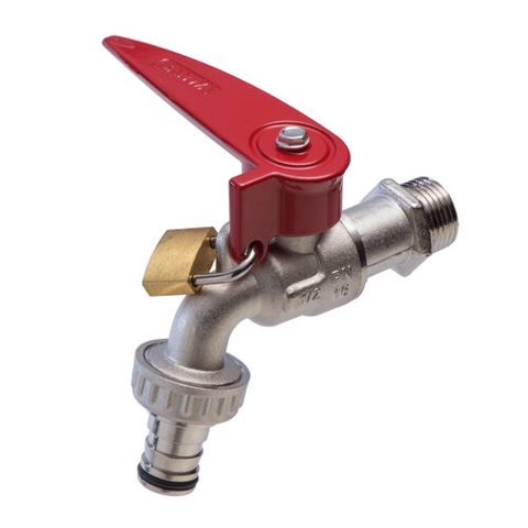 Vòi Nước Đầu Dài Sanwa CKT15-L – Đồng Đỏ Mạ Chrome/Niken – Có Khóa Chống Trộm – Chính Hãng Thái Lan