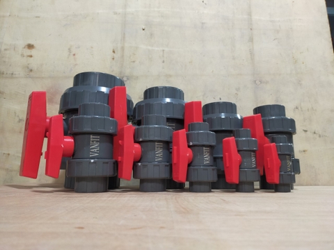 Van bi nhựa 2 đầu rắc co ren trong uPVC VANFIT DN15-DN100