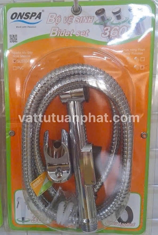 Bộ xịt vệ sinh cao cấp dây inox 304 xoay 360° Onspa 110i 1m2