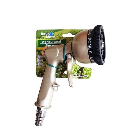 [AQUAMATE ĐÀI LOAN] Vòi Tưới Cây 7 Kiểu Phun W-9302 | Thân Kim Loại Cao Cấp – Bền Bỉ, Tăng Áp Tốt