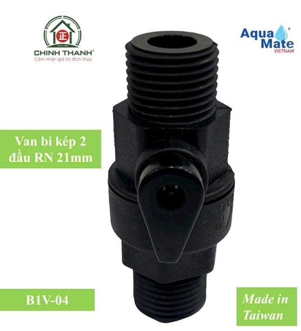 Van Bi Nhựa 1 Cửa GYB1V-04 – 2 Đầu Ren Ngoài 21mm | Khóa Nước Nhanh, Bền Bỉ Cho Hệ Thống Tưới