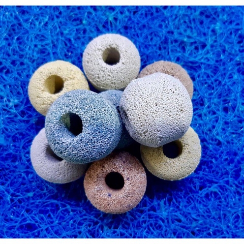 Sứ tròn rỗng ngũ sắc cho hồ cá thủy sinh