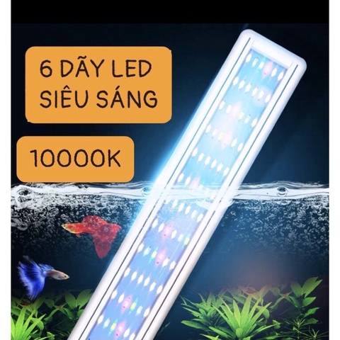 Đèn Led Máng KAOKUI 6 Hàng Bóng Ánh Sáng 10000k Dùng Cho Hồ Cá Thủy Sinh (20cm đến 60cm)