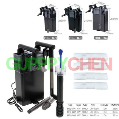 Lọc Treo Sunsun HBL-801, HBL-802, HBL-803 Dành Cho Bể Cá Từ 20-80cm