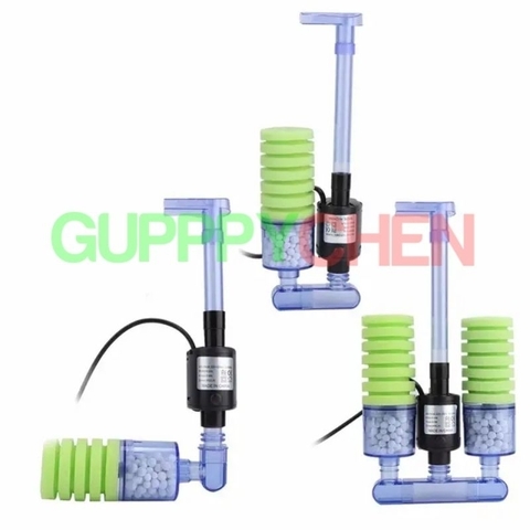 Lọc sủi vi sinh có MÁY BƠM bio bông ĐƠN , bông ĐÔI kèm vật liệu lọc XY-2901 , XY-2902