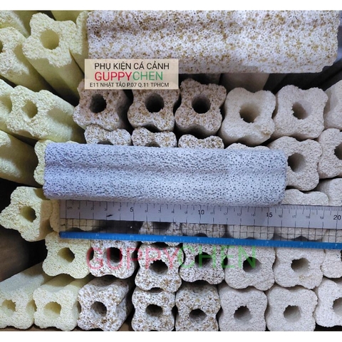 Thanh Sứ Hoa Mai 4 Màu - Vật Liệu Lọc Trong Nước Cho Bể Cá 15x3.5cm