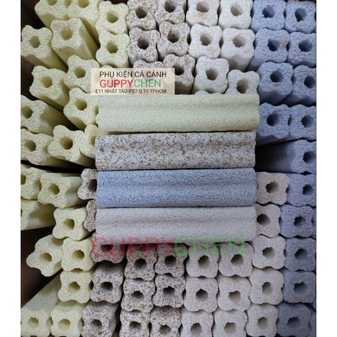 Thanh Sứ Hoa Mai 4 Màu - Vật Liệu Lọc Trong Nước Cho Bể Cá 15x3.5cm