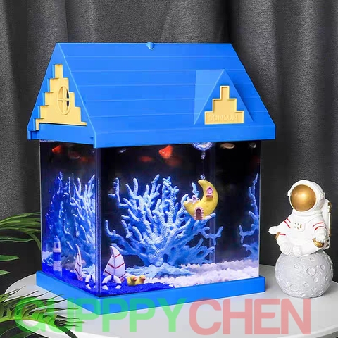 (HOẢ TỐC HCM) Bộ Hồ Cá Ngôi Nhà Xanh SUNSUN TF-250 - Tích hợp đèn, máy bơm, kính siêu trong cao cấp