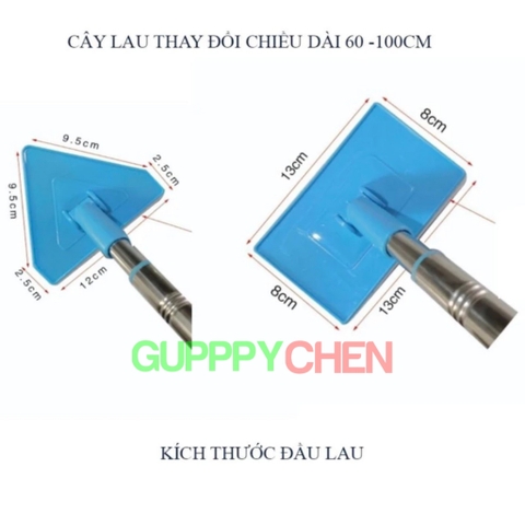 Cây Chà Hồ Vệ Sinh Hồ Cá Xoay 360 Độ Có Thể Kéo Dài 1m - Tiện Lợi Vệ Sinh Hồ Cá