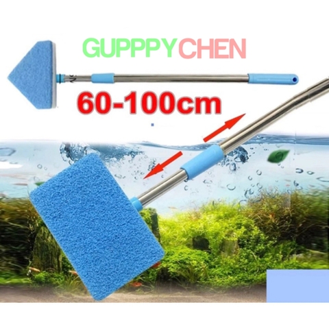 Cây Chà Hồ Vệ Sinh Hồ Cá Xoay 360 Độ Có Thể Kéo Dài 1m - Tiện Lợi Vệ Sinh Hồ Cá