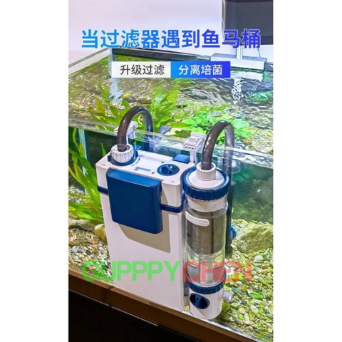 Lọc treo Sunsun YBF-500 thế hệ mới - Lọc có tách phân, lọc váng, lắng cặn xả đáy dùng cho hồ cá