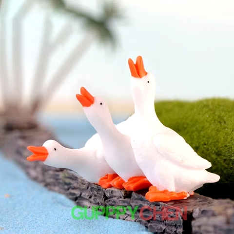 Bộ 3 Con Vịt Trang Trí Hồ Cá Thủy Sinh Tiểu Cảnh Terrarium Decor Sân Vườn