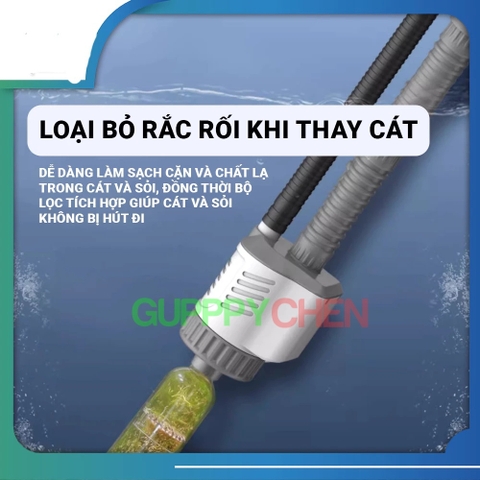 Máy Hút Cặn Vệ Sinh Hồ Cá YEE - Tích Hợp Đầu Bơm 20w, 30w