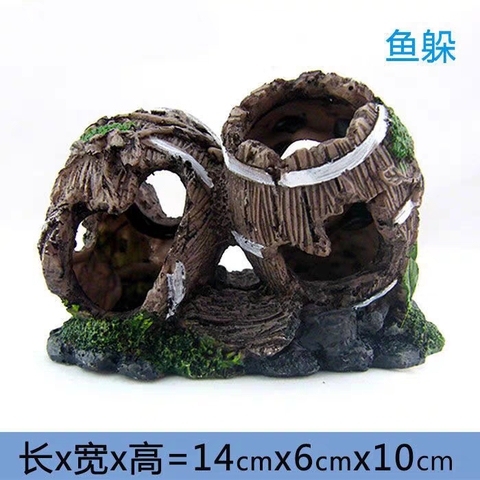 Mô Hình Thùng Gỗ Trang Trí Bể Cá Thủy Sinh - Tạo Tiểu Cảnh Cho Tép Cảnh