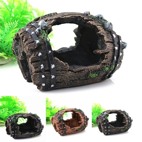 Mô Hình Thùng Gỗ Trang Trí Bể Cá Thủy Sinh - Tạo Tiểu Cảnh Cho Tép Cảnh