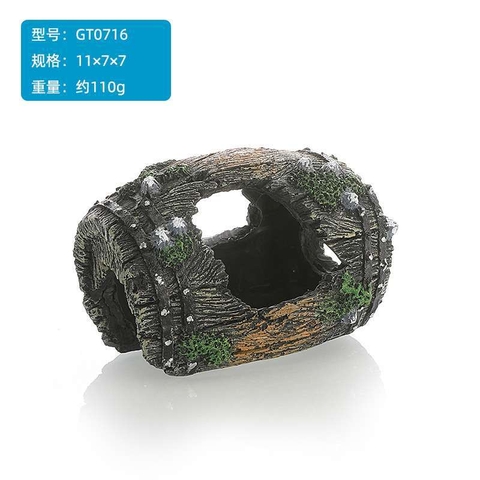 Mô Hình Thùng Gỗ Trang Trí Bể Cá Thủy Sinh - Tạo Tiểu Cảnh Cho Tép Cảnh