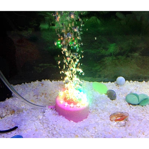 Đèn Bể Cá Mini Tích Hợp Đá Sủi Oxy Trang Trí Hồ Cá - Đá Sủi Oxy Có Đèn
