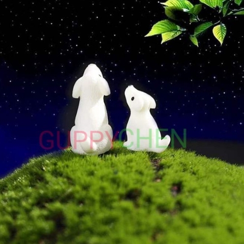 Mô Hình Tiểu Cảnh " Chó Cha Con Mini " - Trang Trí Hồ Cá và Terarium