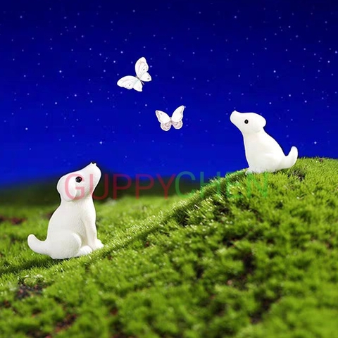 Mô Hình Tiểu Cảnh " Chó Cha Con Mini " - Trang Trí Hồ Cá và Terarium