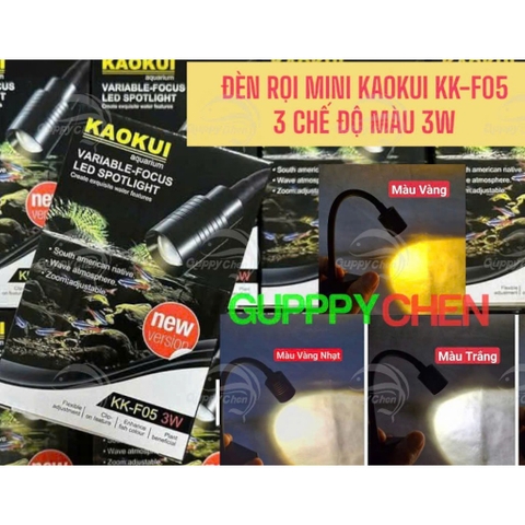 Đèn Rọi Kaokui KK-F05 3W 3 Chế Độ Màu Có Chỉnh Tiêu Cự - Đèn Rọi Mini Đa Năng Dùng Cho Hồ Thủy Sinh