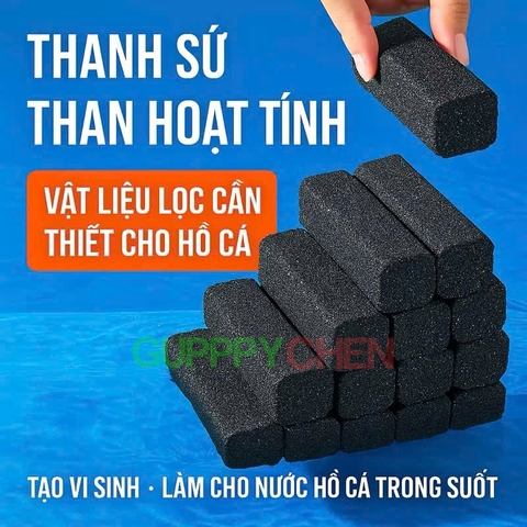 Thanh Sứ Than Hoạt Tính Yee - Vật Liệu Lọc Cao Cấp Cho Hồ Cá Thủy Sinh