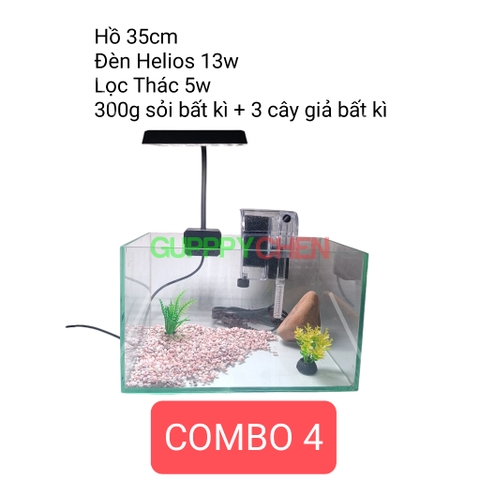 (HOẢ TỐC HCM) COMBO HỒ KÍNH KÈM LỌC VÀ ĐÈN NUÔI CÁ TIỆN LỢI TIẾT KIỆM
