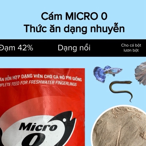 Cám MiCro 80 Micro 0 Bao Nguyên 10 - 15Kg - Thức Ăn Cho Cá Dạng Hạt Nổi