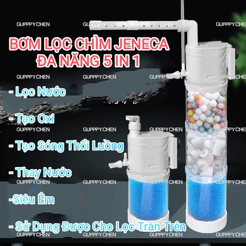 Lọc Chìm Tích Hợp Bơm Đa Năng Jeneca IPF-010 IPF-020 5 in 1 - Lọc Chìm Siêu Êm Lọc Dàn Mưa Cho Hồ Cá
