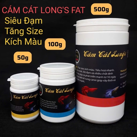 Cám Cát Long's FAT - Thức Ăn Siêu Đạm Giúp Cá Tăng Size Kích Màu Sau 10 Ngày