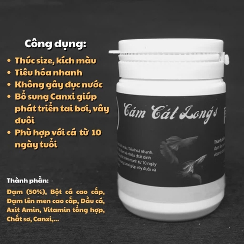 Cám Cát Long's FAT - Thức Ăn Siêu Đạm Giúp Cá Tăng Size Kích Màu Sau 10 Ngày