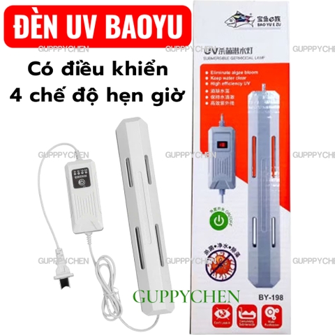 Đèn UV Diệt Tảo Baoyu Có Điều Khiển Hẹn Giờ BY-198T Dùng Cho Hồ Cá Thủy Sinh