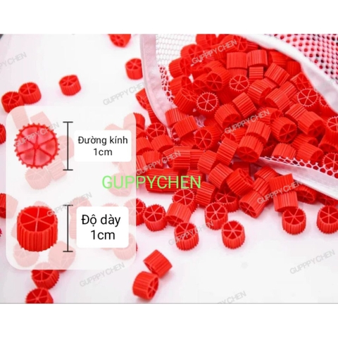 (TẶNG TÚI VLL) Vật liệu lọc cao cấp hạt Kanet ( Kaldnes ) Dùng cho hồ cá hồ thủy sinh