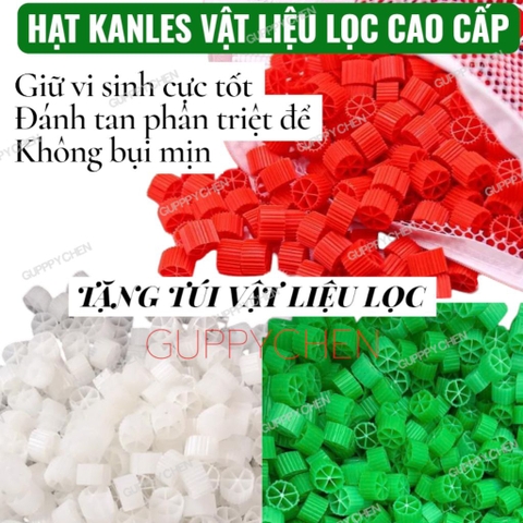 (TẶNG TÚI VLL) Vật liệu lọc cao cấp hạt Kanet ( Kaldnes ) Dùng cho hồ cá hồ thủy sinh