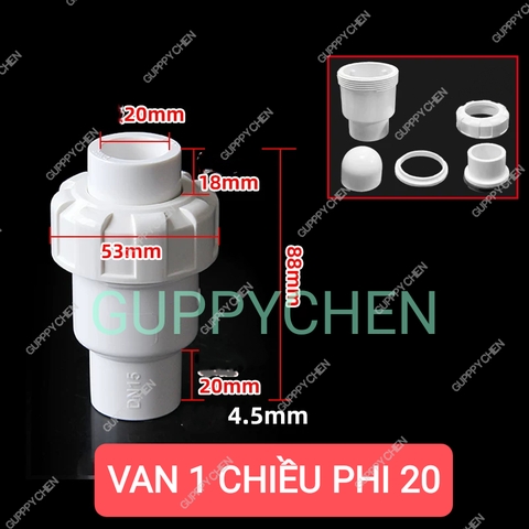 Phụ Kiện Ống Nước PVC Hồ Cá - Van Khoá - 1 Chiều - LUPPE - MỎ VỊT OUT - Nấm Xã - Cho Hồ Cá Thủy Sinh