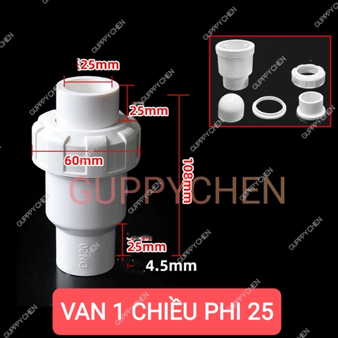Phụ Kiện Ống Nước PVC Hồ Cá - Van Khoá - 1 Chiều - LUPPE - MỎ VỊT OUT - Nấm Xã - Cho Hồ Cá Thủy Sinh
