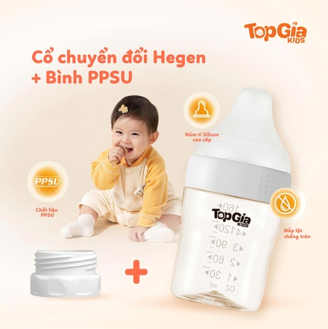 Combo tiện lợi tiết kiệm cổ chuyển đổi Hegen và bình PPSU TopGiaKids