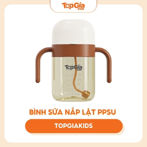 Bình sữa nắp lật PPSU TopgiaKids 240ml/300ml