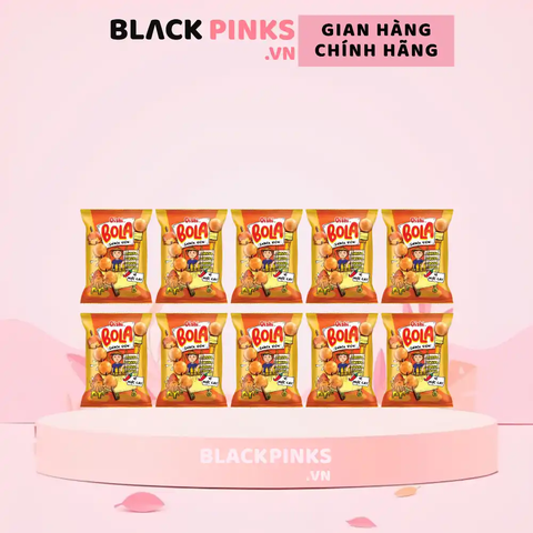 Lốc 10 gói snack viên Oishi Bola vị mực cay 34g