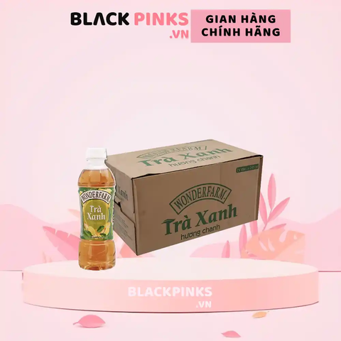 Thùng 24 chai trà xanh hương chanh Wonderfarm 345 ml