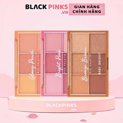Bảng phấn mắt Baby Bright - Bright Pink tông hồng/Glowy Peach tông cam đào/Bronze Brown tông màu đất 0.7g