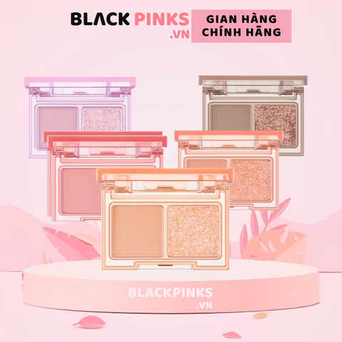 Bảng phấn mắt Lilybyred 2 ô - màu 01 Romantic Moment/02 Delicate Moment/03 Cheerful Moment/05 Mellow Moment 1.6g