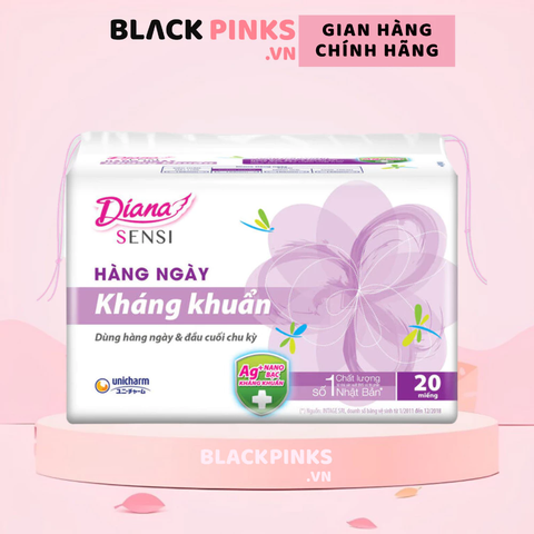 Băng vệ sinh Diana hàng ngày Sensi kháng khuẩn gói 20 - 40 miếng