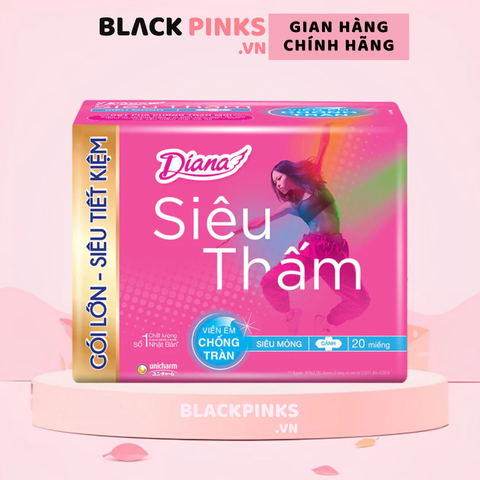 Băng vệ sinh Diana siêu thấm siêu mỏng cánh gói 20 miếng