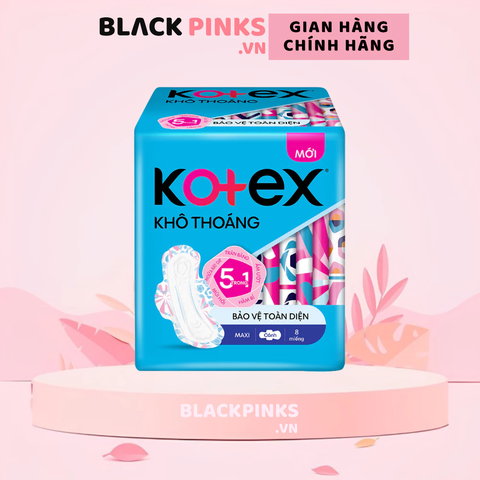 Băng vệ sinh Kotex khô thoáng maxi dày cánh 23cm 8 miếng