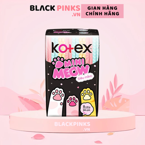 Băng vệ sinh Kotex mini meow siêu mềm cánh 24cm 8 miếng