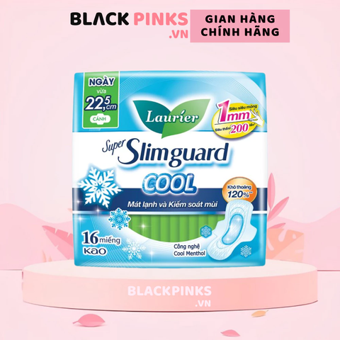 Băng vệ sinh Laurier siêu mỏng mát lạnh và kiểm soát mùi 22.5cm 8/16 miếng