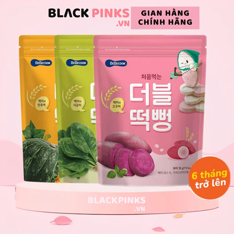 Bánh gạo Bebecook vị gạo và bí ngô /vị gạo và cải bó xôi /vị gạo và khoai lang tím 30g dành cho bé trên 6 tháng tuổi