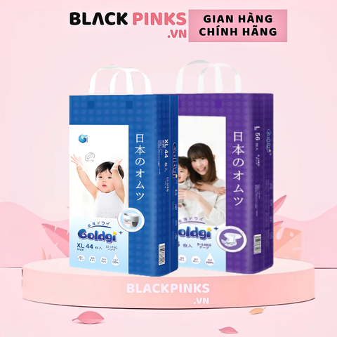 Bỉm - Tã dán/tã quần Goldgi+ size NB92/S84/M66/L56/M60/L48/XL44/XXL32 (từ dưới 5kg đến trên 15kg)